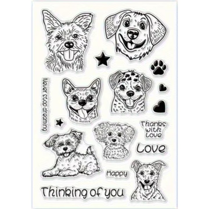 Clear stempel honden 11x16cm