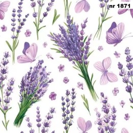 Lavender with violet butterflies servet 33x33cm