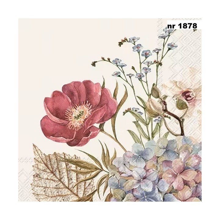 Belles Fleurs cream servet 33x33cm