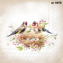 Lovely Goldfinch servet 33x33cm