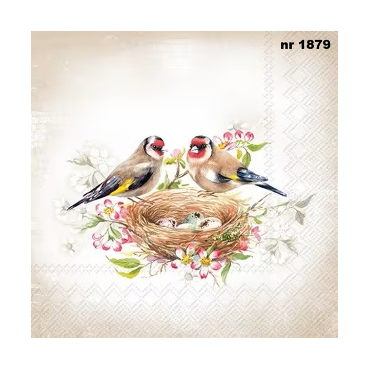Lovely Goldfinch servet 33x33cm