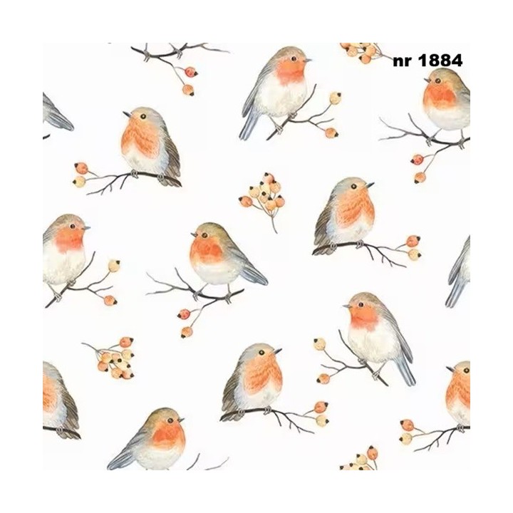 Robin Family servet 33x33cm