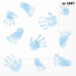 Hands and Feet blue servet 33x33cm
