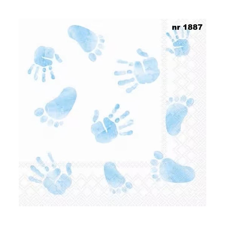 Hands and Feet blue servet 33x33cm