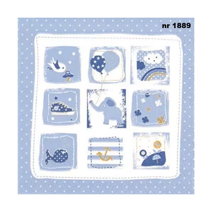 Little One blue servet 33x33cm