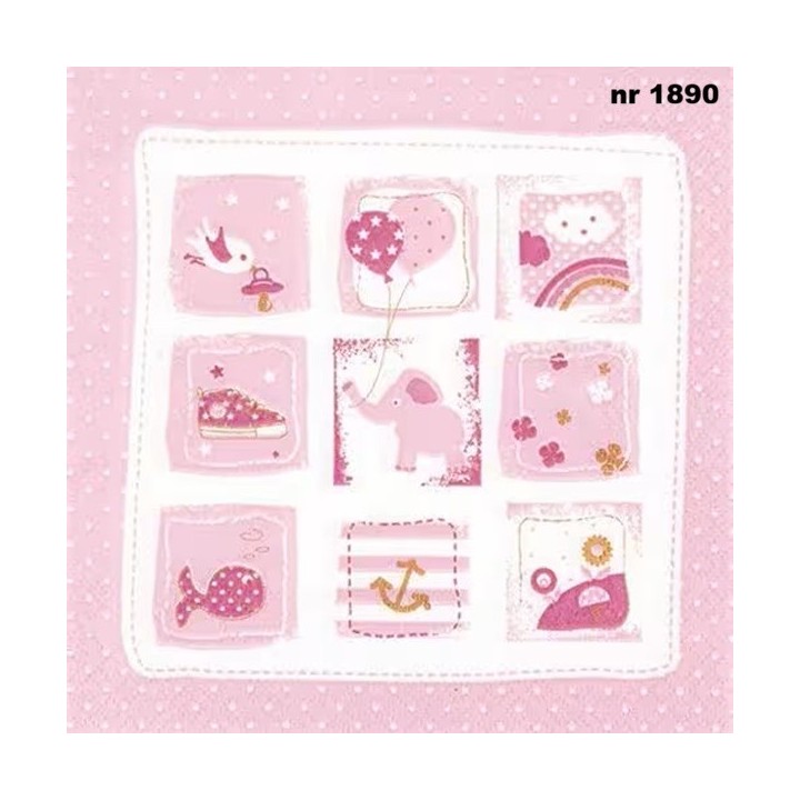 Little One pink servet 33x33cm