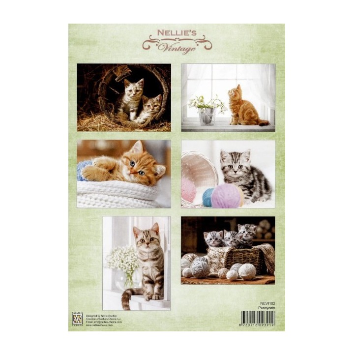 Nellie's Choice Vintage knipvel vel Pussy Cats A4