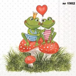 Frogs in Love servet 33x33cm