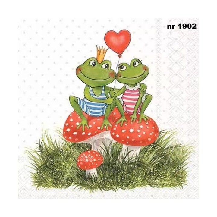 Frogs in Love servet 33x33cm