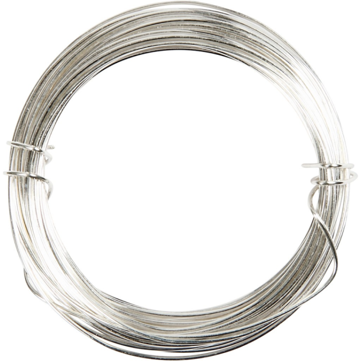 CC verzilverd metaaldraad 6m/0.8mm zilver