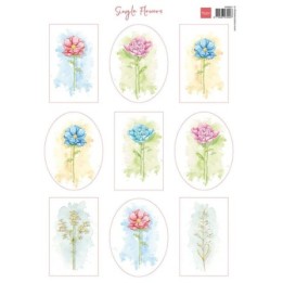 Marianne Design Knipvel single flowers A4