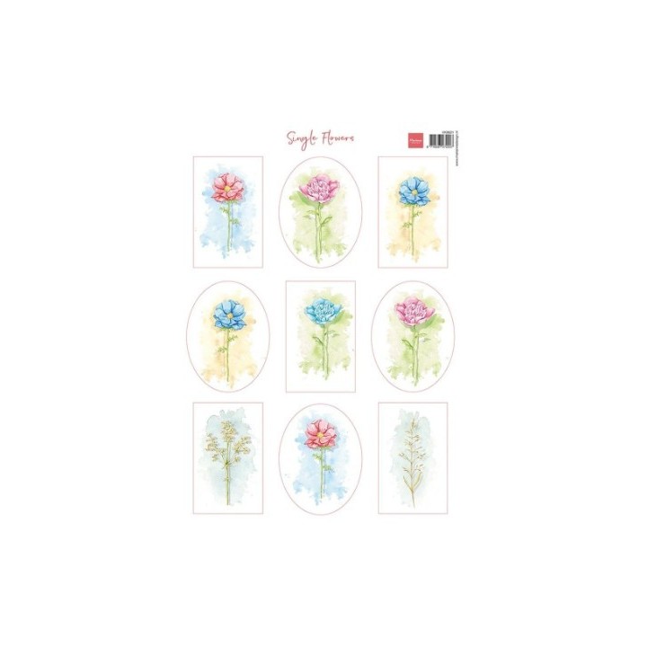 Marianne Design Knipvel single flowers A4