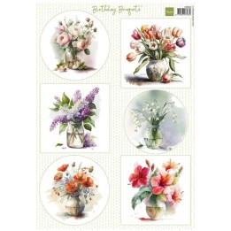 Marianne Design Die-cut sheet birthday bouquets A4