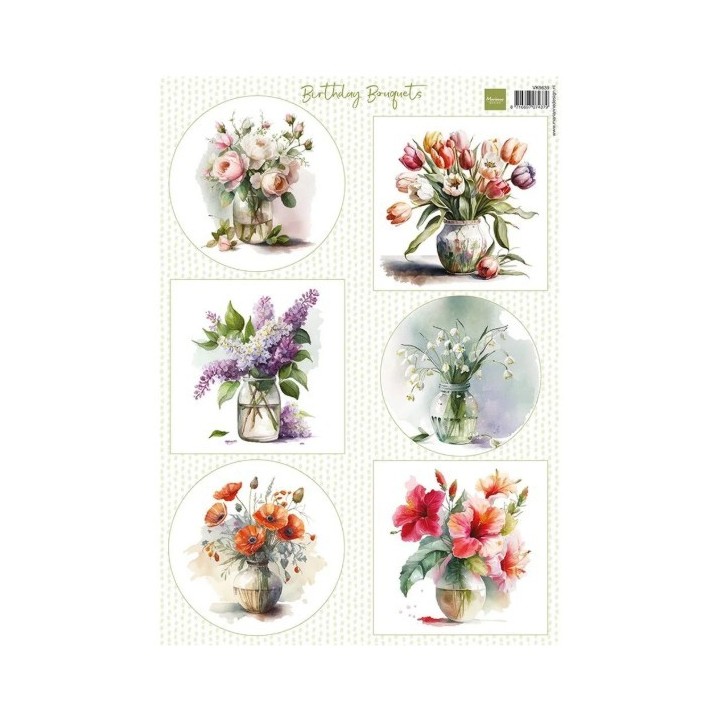 Marianne Design Die-cut sheet birthday bouquets A4