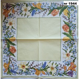 Blossoming cherry frame servet 33x33cm