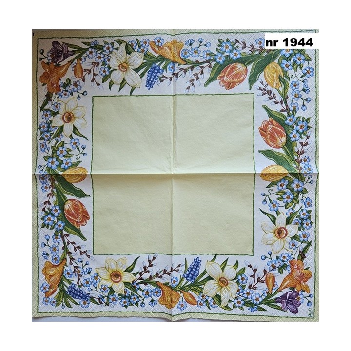 Blossoming cherry frame servet 33x33cm