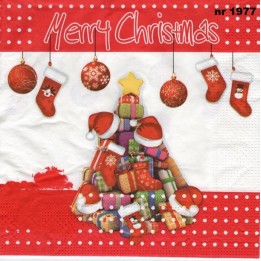 Christmas presents tree servet 33x33cm