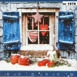 Winterly chalet servet 33x33cm