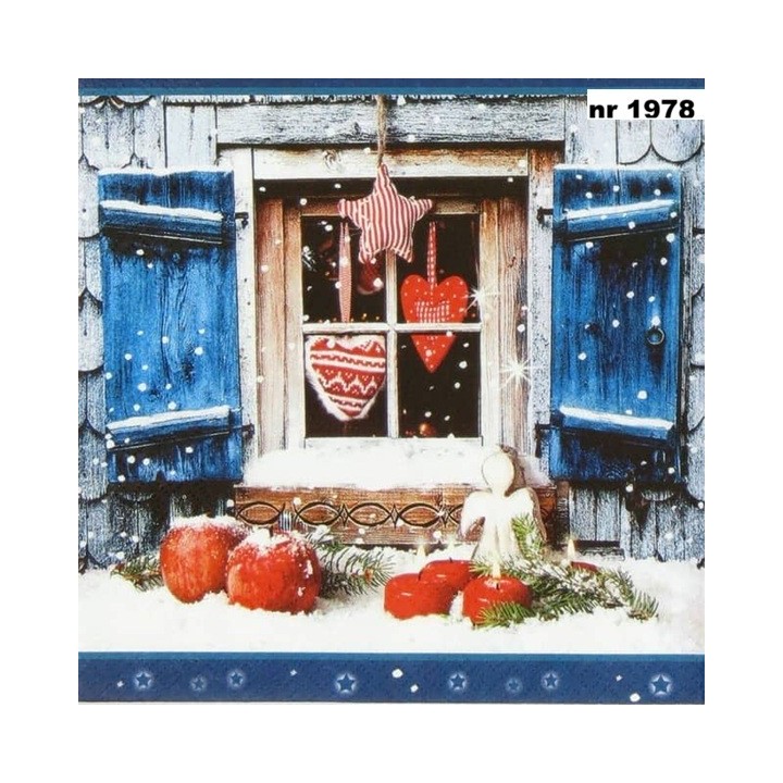 Winterly chalet servet 33x33cm