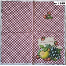 Clayre & Eef Have a nice day fruit servet 33x33cm
