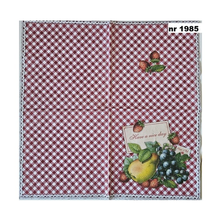 Clayre & Eef Have a nice day fruit servet 33x33cm