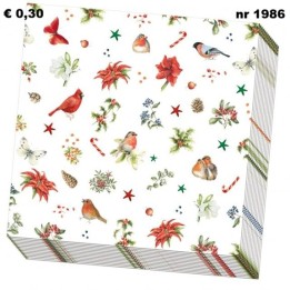 Kerstvogels - Janneke Brinkman-Salentijn servet 33x33cm
