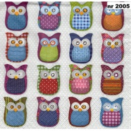 Owl Family servet 33x33cm