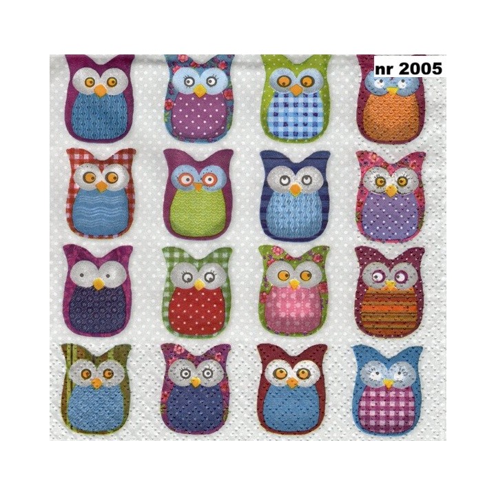 Owl Family servet 33x33cm