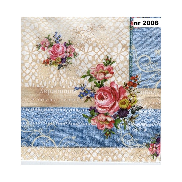 Vintage Rose servet 33x33cm