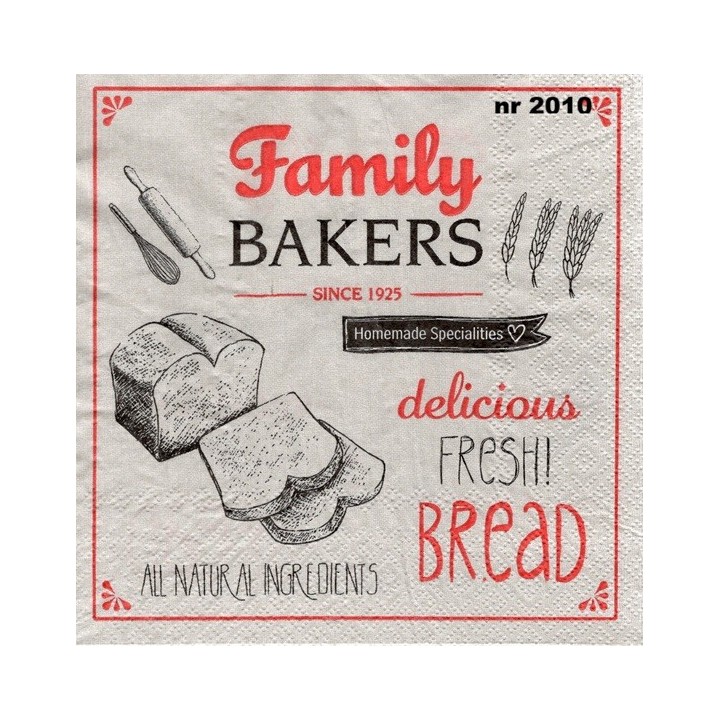 Family bakers servet 33x33cm