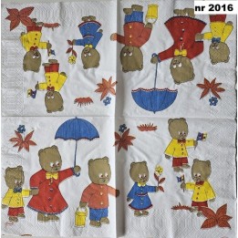 Teddybear servet 33x33cm