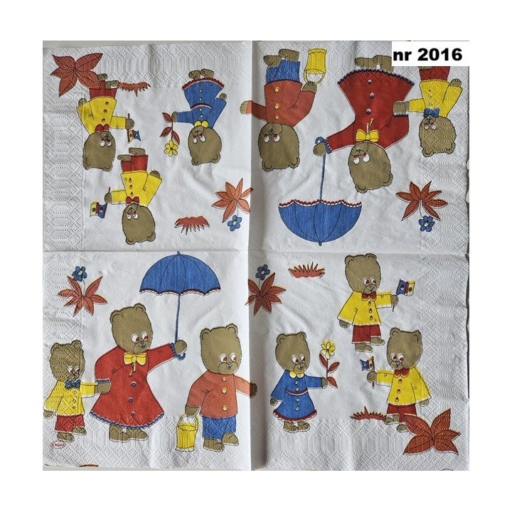Teddybear servet 33x33cm