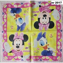 Disney Minnie & Katrien servet 33x33cm