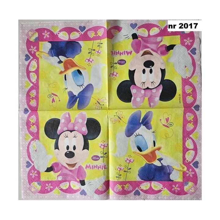 Disney Minnie & Katrien servet 33x33cm