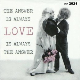 Sagen The answer is LOVE servet 33x33cm