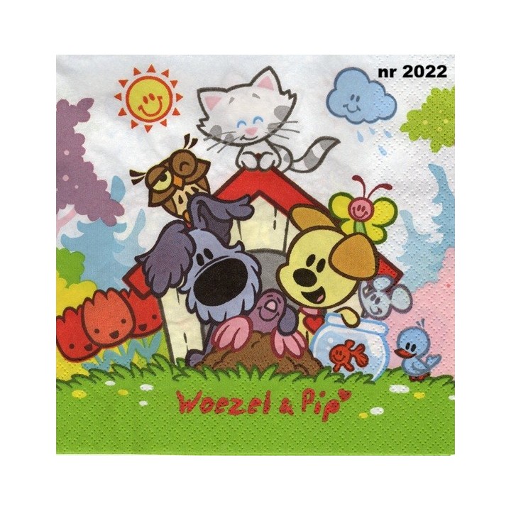 Woezel & Pip servet 33x33cm