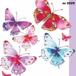 Aquarell butterflies servet 33x33cm