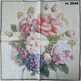 Rozen boeket servet 33x33cm