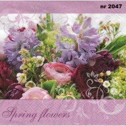 Spring flowers servet 33x33cm