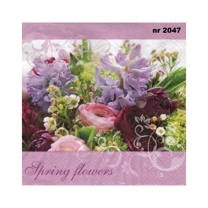 Spring flowers servet 33x33cm