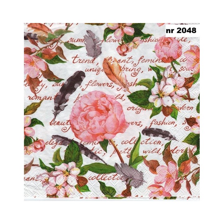 Romantic flowers servet 33x33cm
