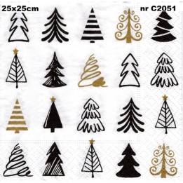 Graphical trees servet 25x25cm