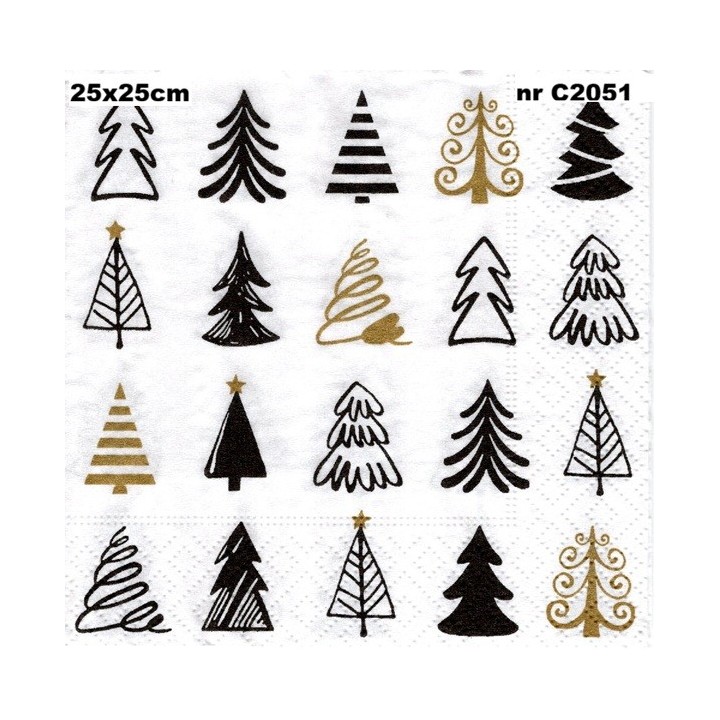 Graphical trees servet 25x25cm
