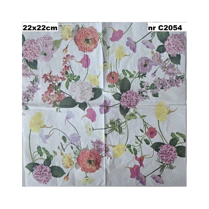 Beautiful flowers servet 22x22cm