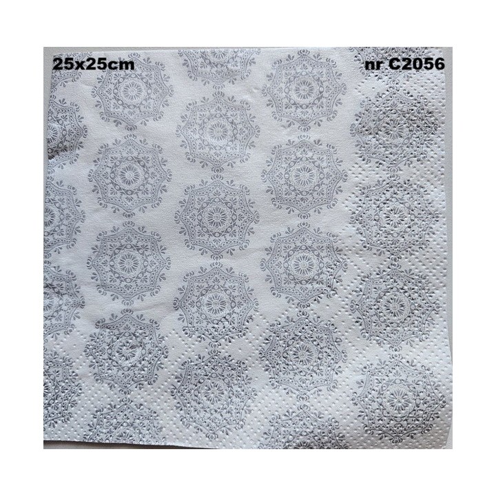 Grey circles servet 25x25cm