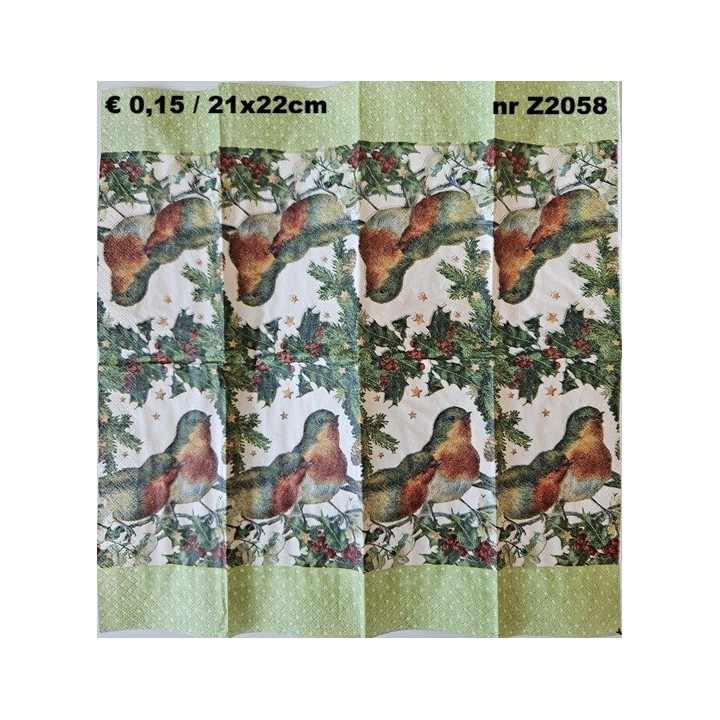Robins zakdoekje 21x22cm