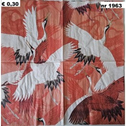 Woman haori red and white cranes, Rijksmuseum servet 33x33cm