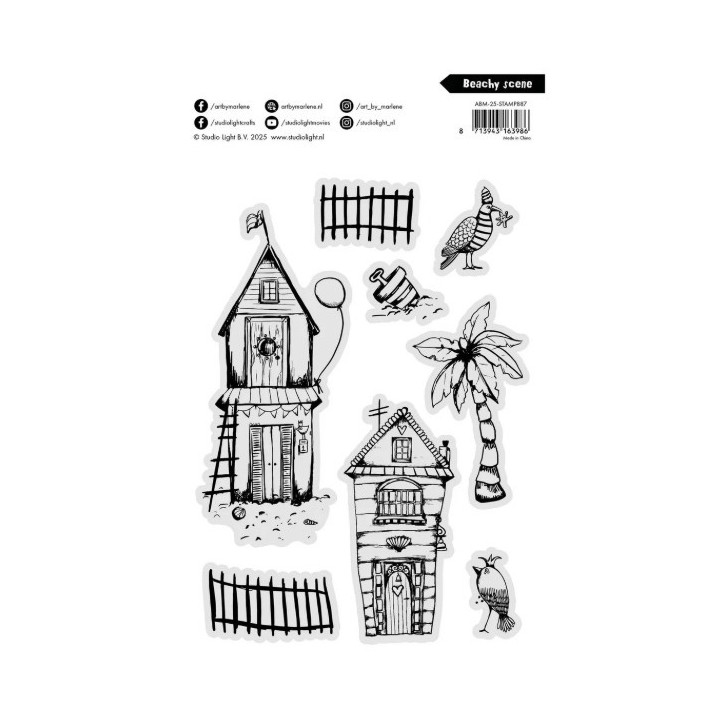 Studio Light Art By Marlene Clear Stamp Beachy Scene