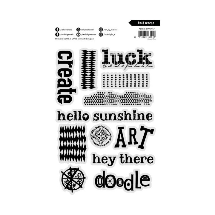 Studio Light Art by Marlene Clear Stamp Bold words