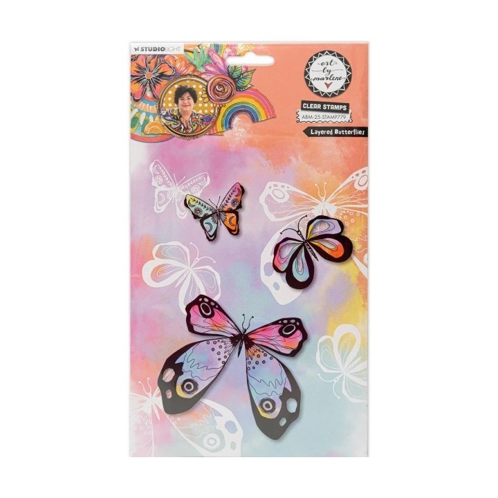 Studio Light Art By Marlene Clear Stamp Layered butterflies